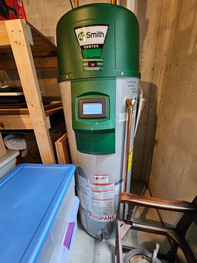 utilities featuring gas water heater