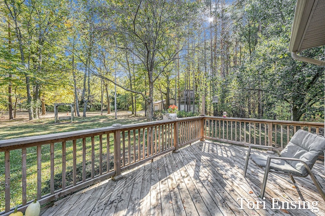 view of wooden deck