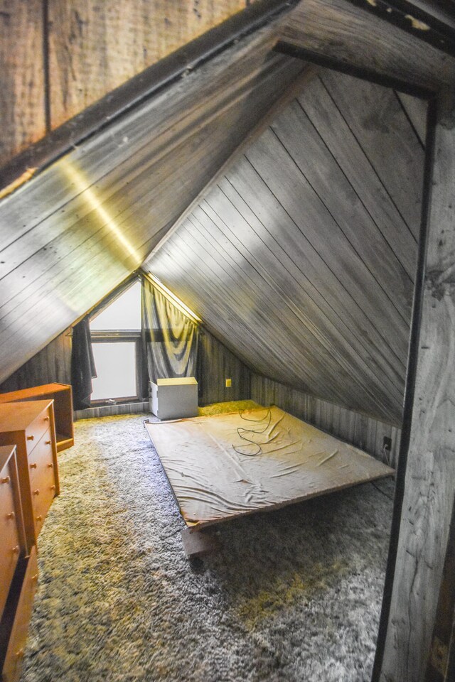 view of unfinished attic