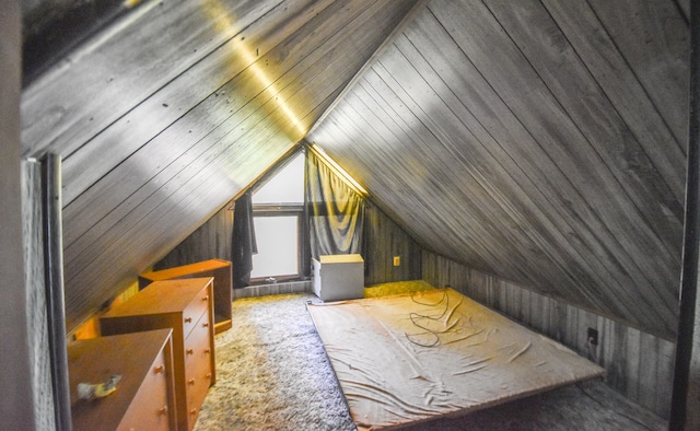 view of unfinished attic