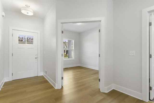 foyer entrance featuring light hardwood / wood-style flooring