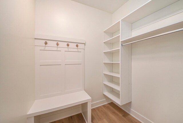 mudroom with light wood-type flooring