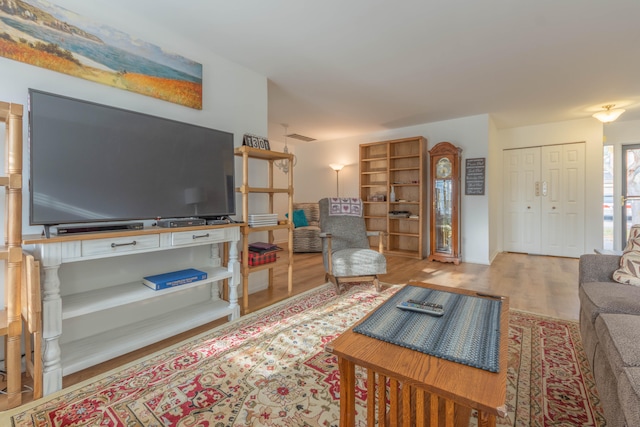 living room featuring light hardwood / wood-style floors