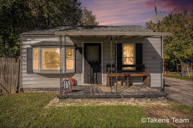 view of front of property with a porch