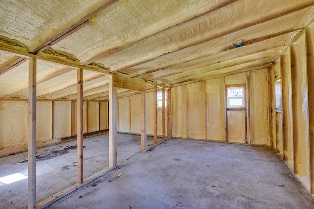 misc room featuring lofted ceiling