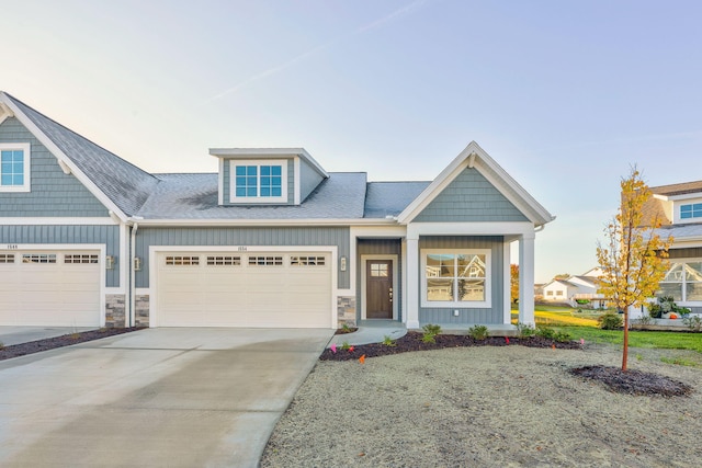 view of front of house with a garage