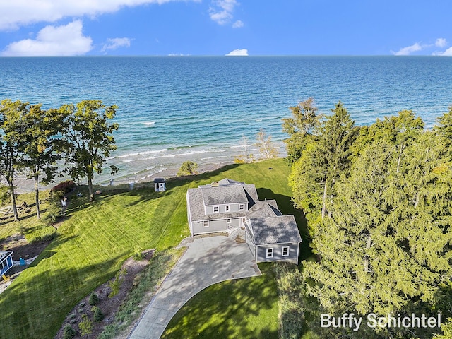 3163 N Scenic Dr, Muskegon, MI 49445 - drone / aerial view featuring a water view