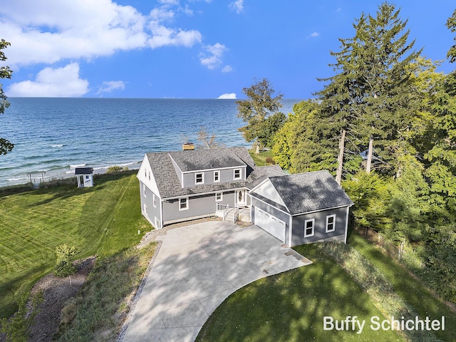 3163 N Scenic Dr, Muskegon, MI 49445 - bird's eye view with a water view