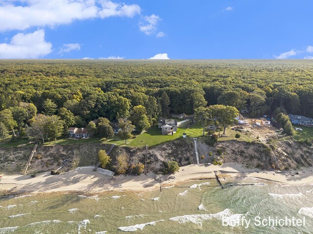 3163 N Scenic Dr, Muskegon, MI 49445 - bird's eye view featuring a view of trees