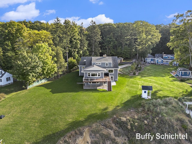 3163 N Scenic Dr, Muskegon, MI 49445 - bird's eye view with a view of trees