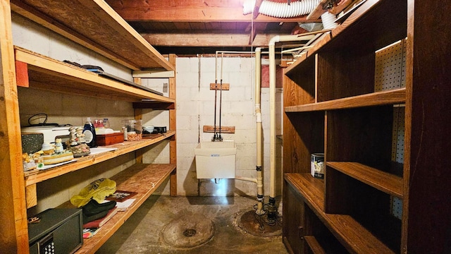 storage room featuring sink