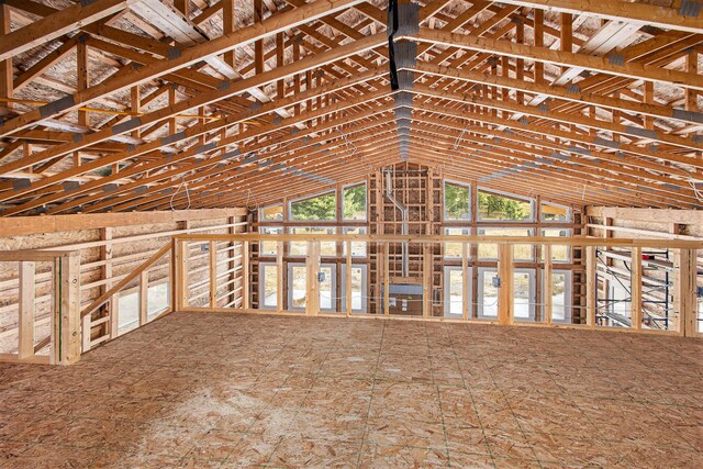 misc room featuring vaulted ceiling