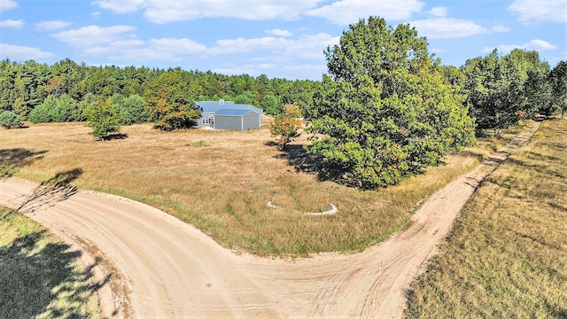 bird's eye view featuring a rural view