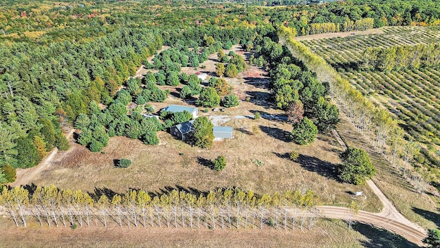 aerial view featuring a rural view