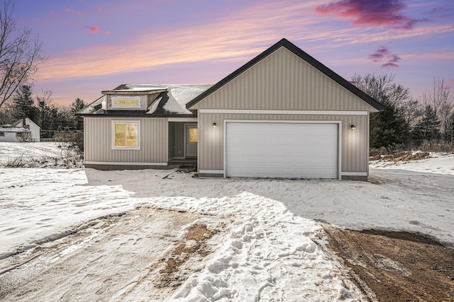 view of front of house with a garage