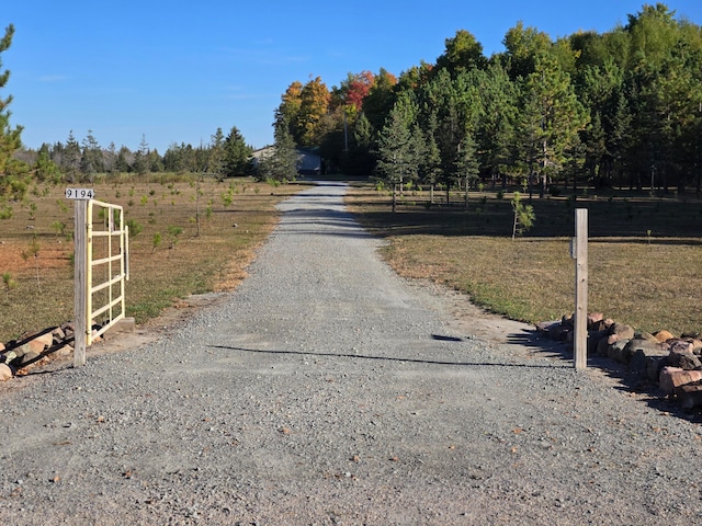 view of road with a rural view