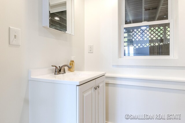 bathroom with vanity and plenty of natural light