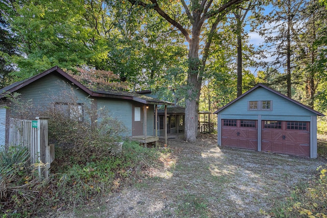 exterior space featuring a garage