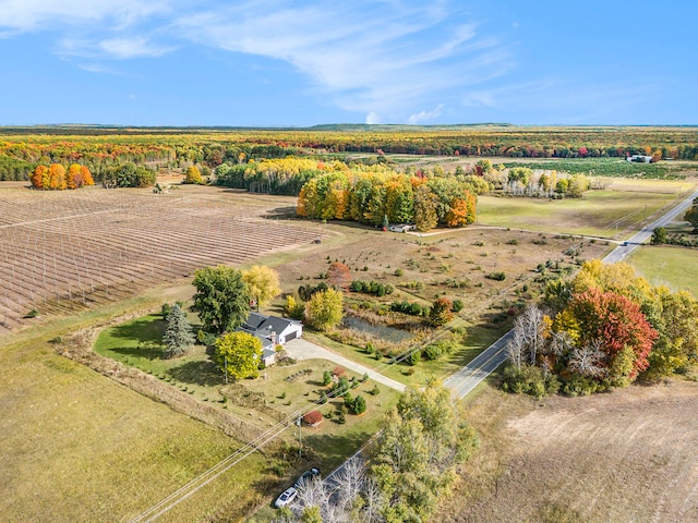 drone / aerial view featuring a rural view