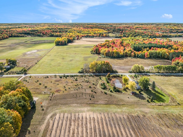 aerial view featuring a rural view