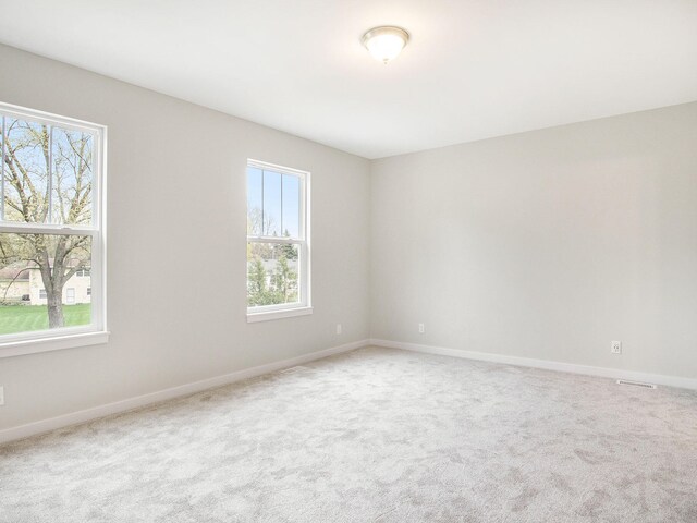 unfurnished room featuring carpet and a wealth of natural light