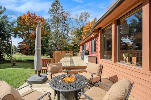 view of patio / terrace with a wooden deck