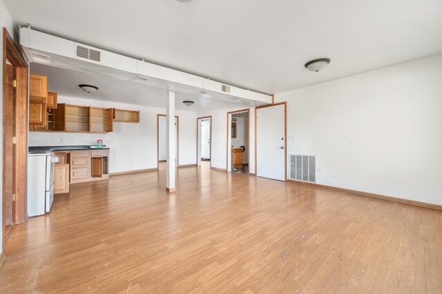 unfurnished living room featuring light hardwood / wood-style floors