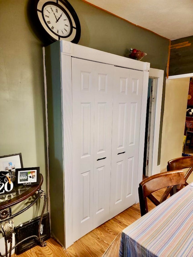 bedroom with a closet and wood-type flooring