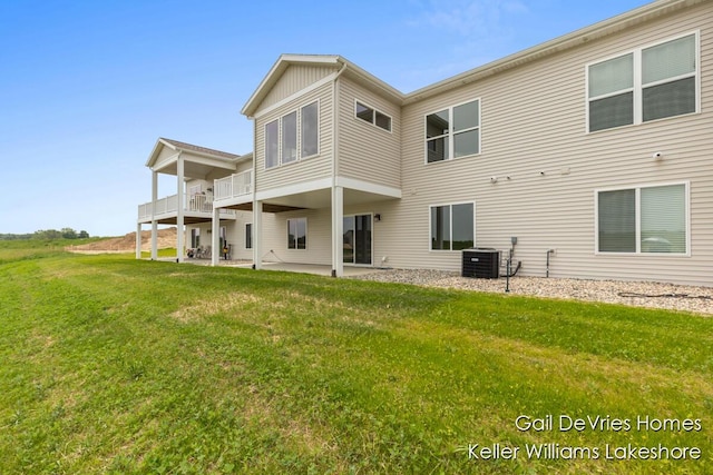4494 Meadow Pond Way Unit 68, Hamilton, MI 49419 - back of property with a patio area, a yard, and central AC unit