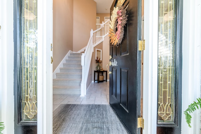 view of tiled entrance foyer