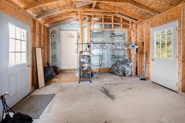 interior space featuring lofted ceiling