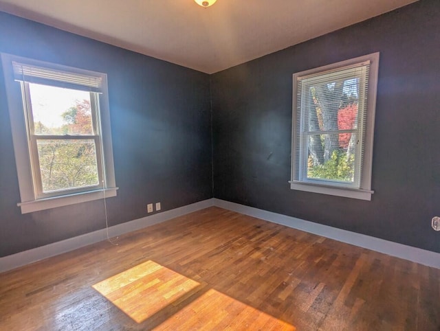 spare room featuring hardwood / wood-style flooring