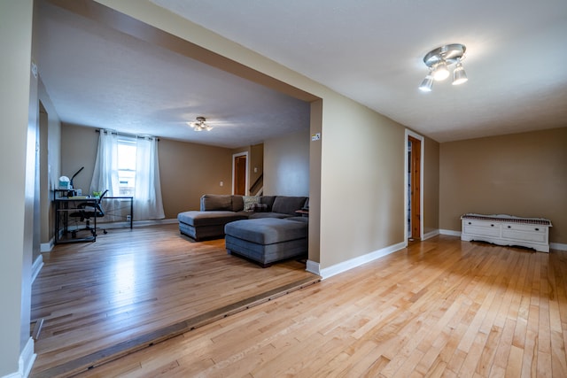 living room featuring light hardwood / wood-style floors