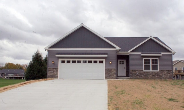 craftsman inspired home featuring a garage