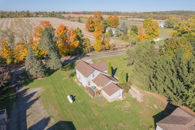 aerial view with a rural view