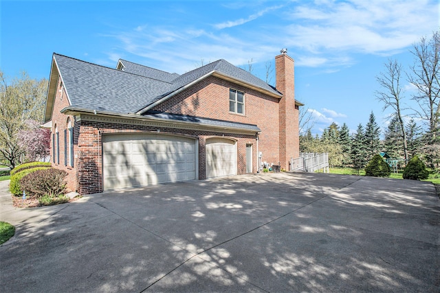 view of property exterior featuring a garage