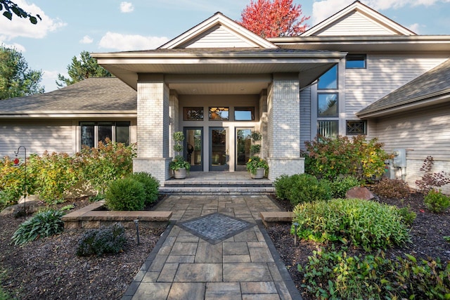 doorway to property with french doors