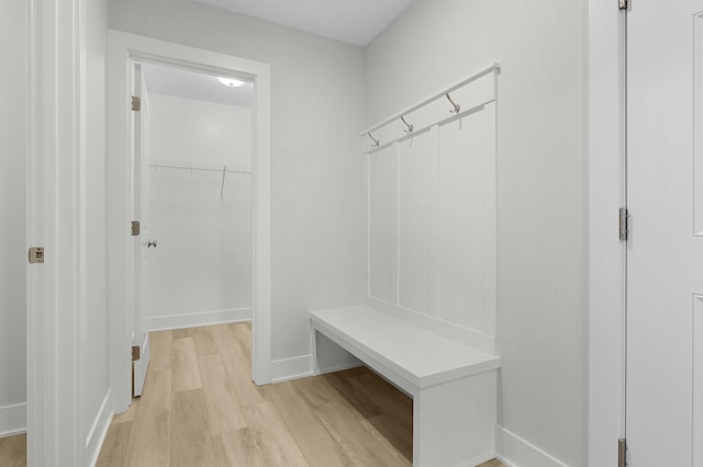 mudroom featuring light hardwood / wood-style floors