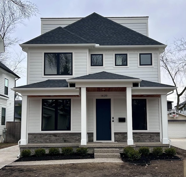 view of front of property with covered porch