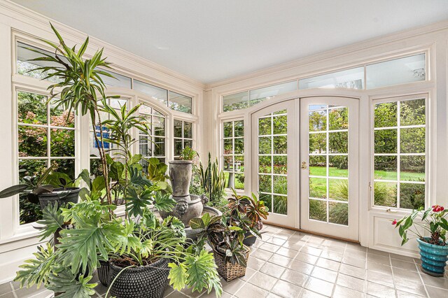 sunroom with french doors