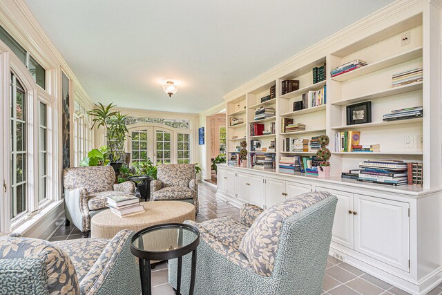 interior space with ornamental molding