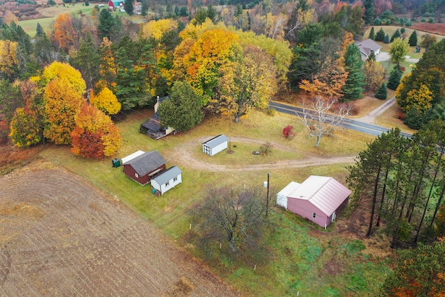 drone / aerial view with a rural view