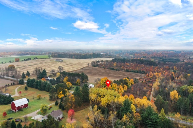 bird's eye view featuring a rural view