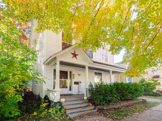 view of front of home with covered porch