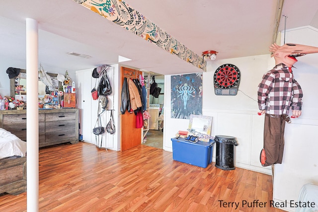 interior space with hardwood / wood-style floors