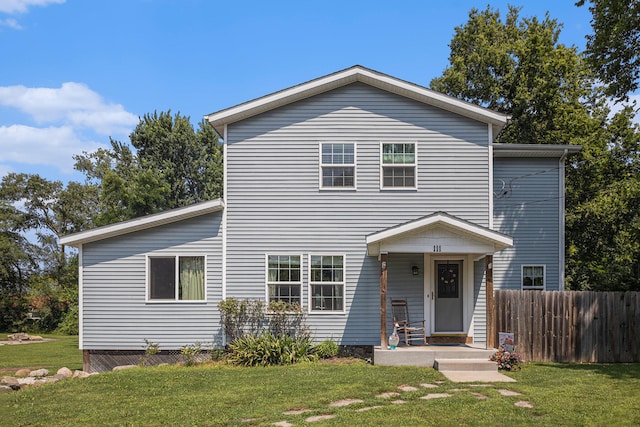 view of front of house with a front yard