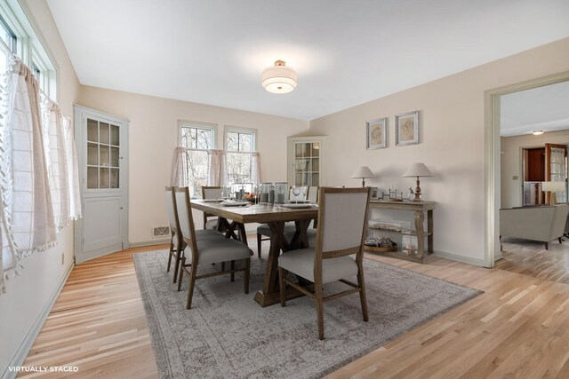 dining room featuring light hardwood / wood-style floors