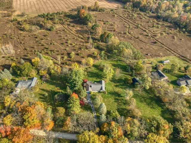 aerial view featuring a rural view