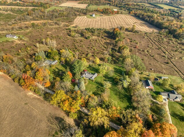 drone / aerial view featuring a rural view