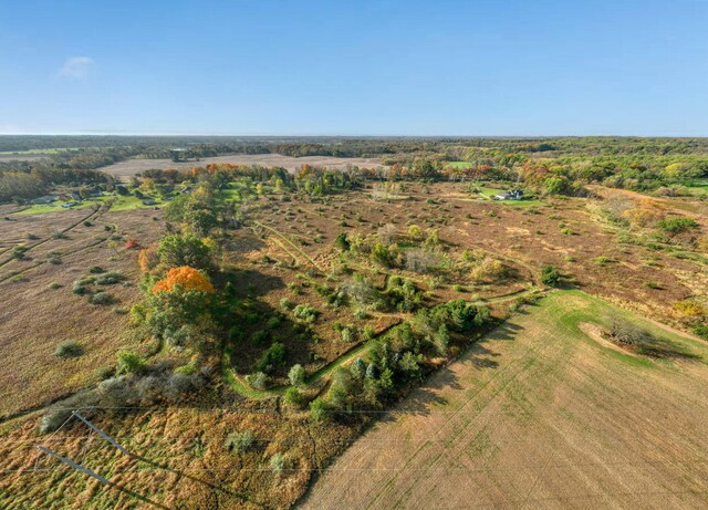 aerial view featuring a rural view